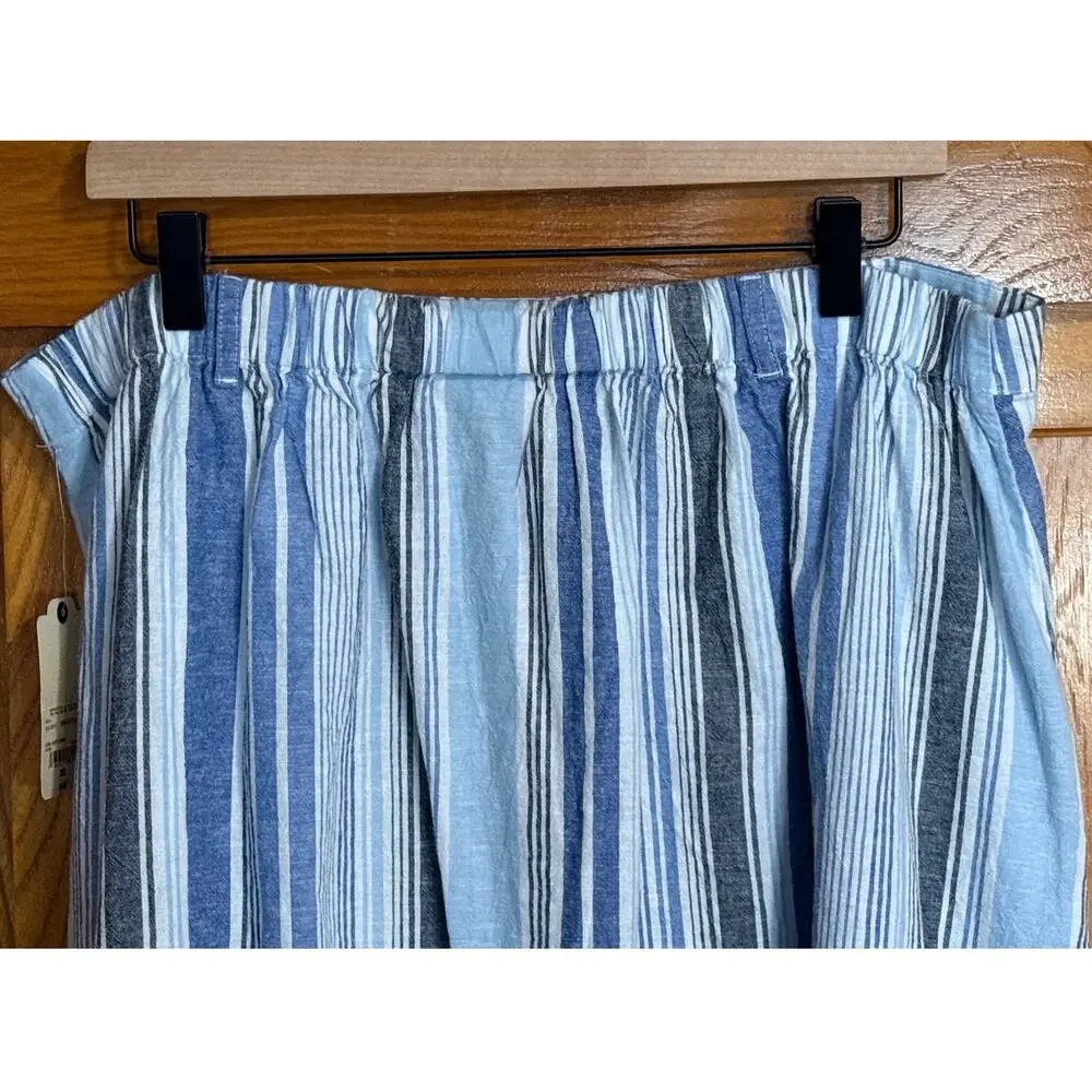 NWT Cottagecore St. John’s Bay Linen Striped Button Skirt XXL